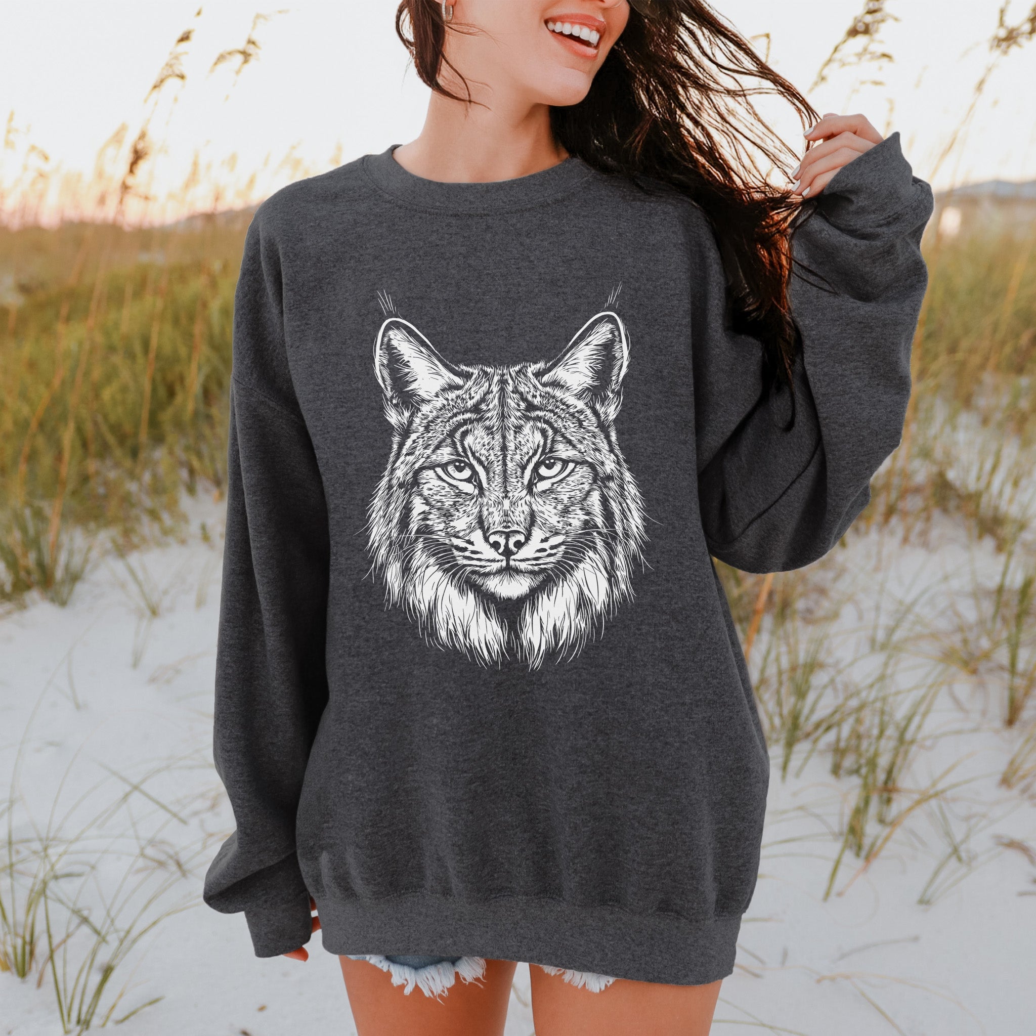 Lynx Spirit Animal Sweatshirt – Mystical Wild Cat Shirt
