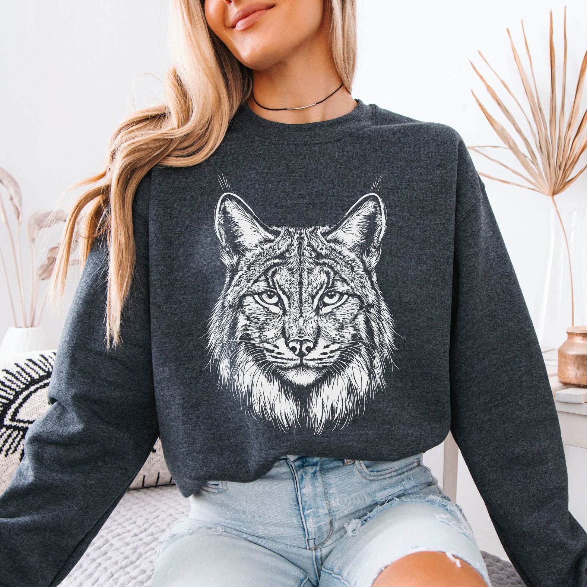 Lynx Spirit Animal Sweatshirt – Mystical Wild Cat Shirt