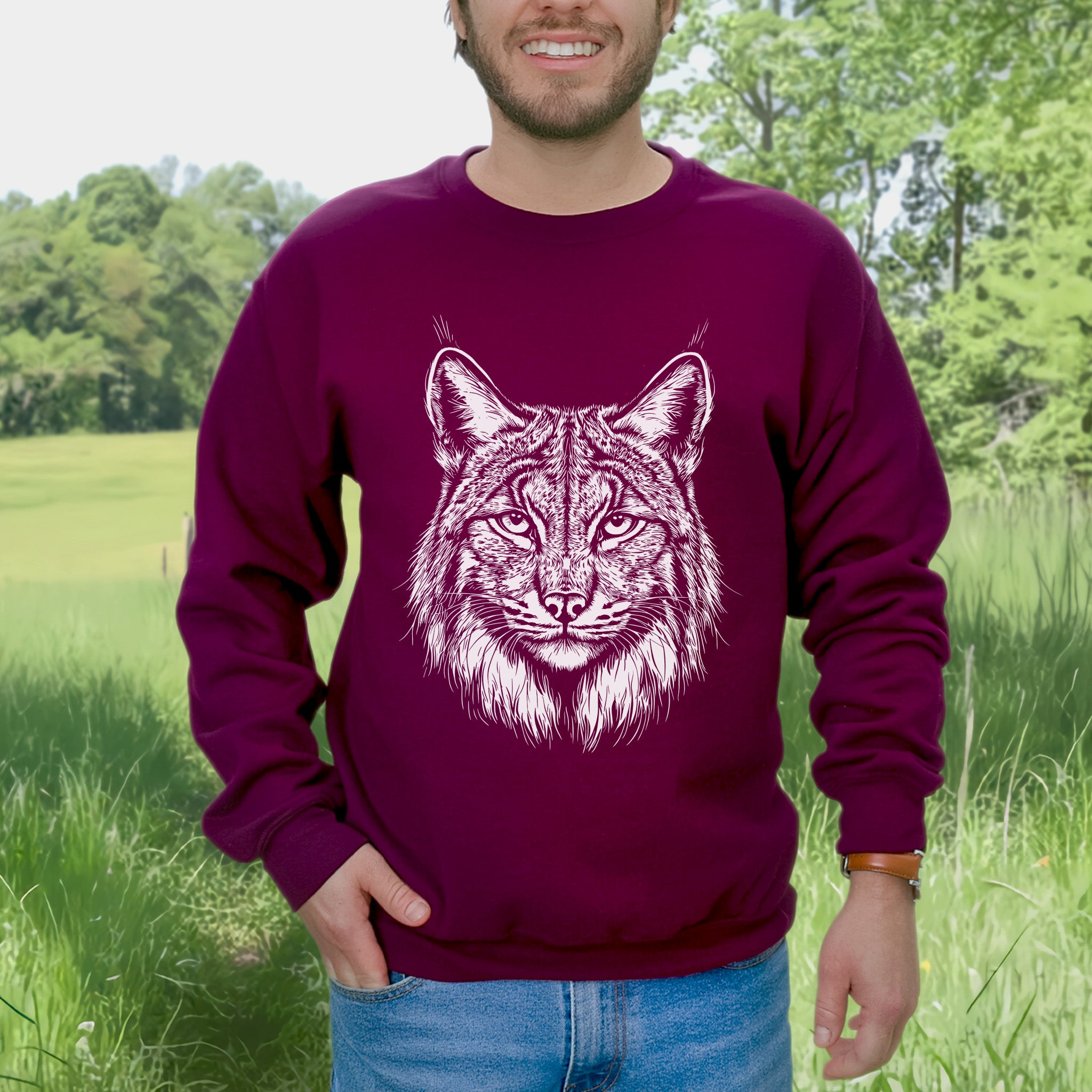 Lynx Spirit Animal Sweatshirt – Mystical Wild Cat Shirt