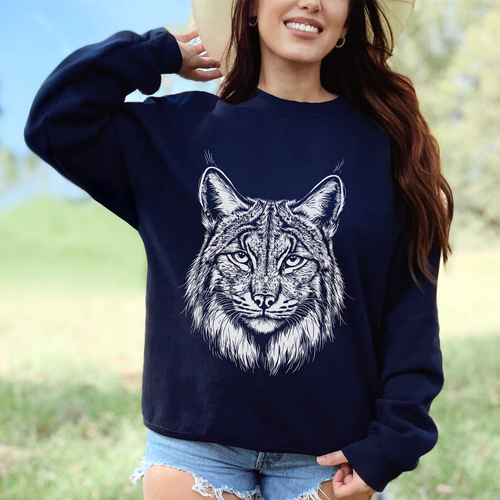 Lynx Spirit Animal Sweatshirt – Mystical Wild Cat Shirt