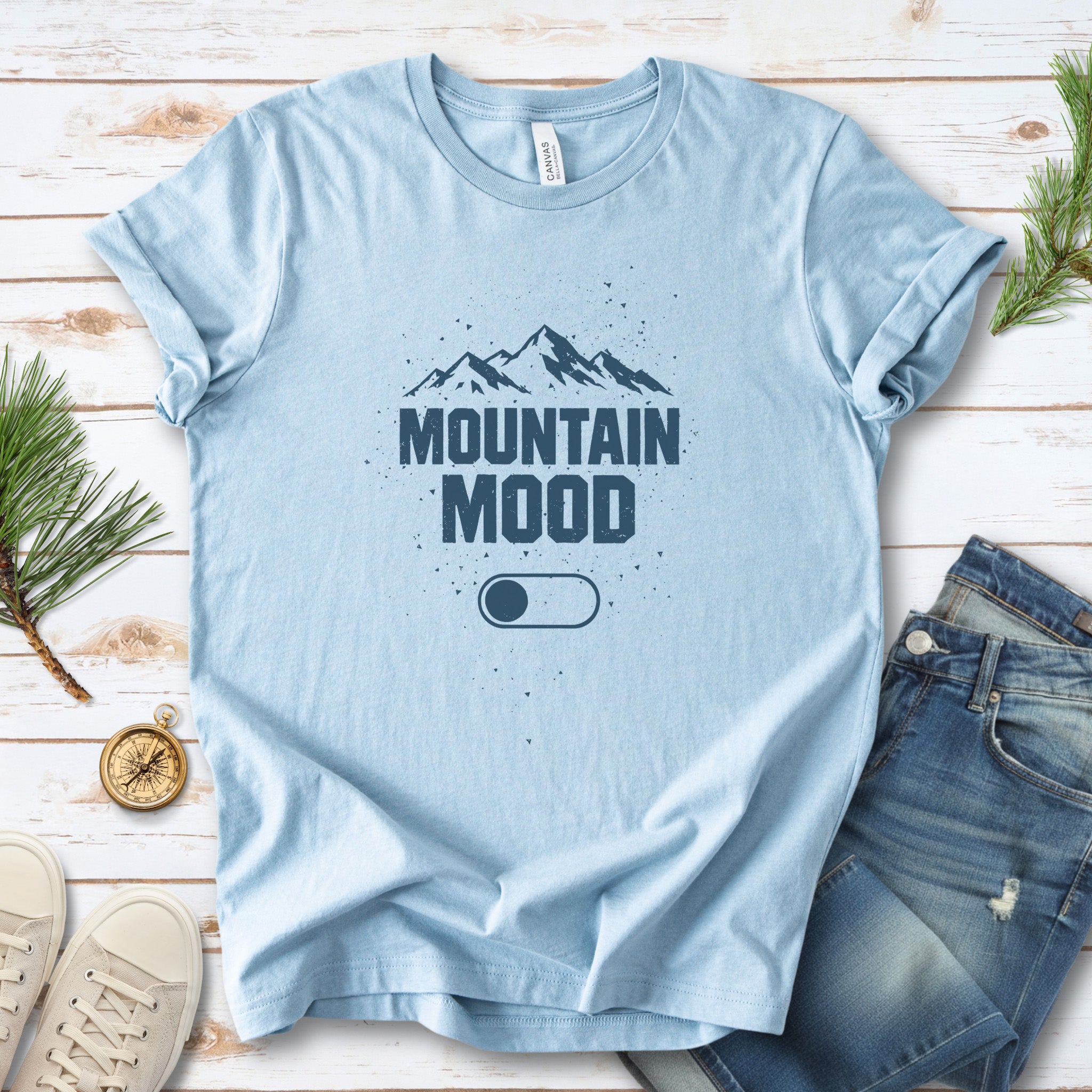 Mountain Mood Minimalist Switch-On Hiking Adventure T-Shirt