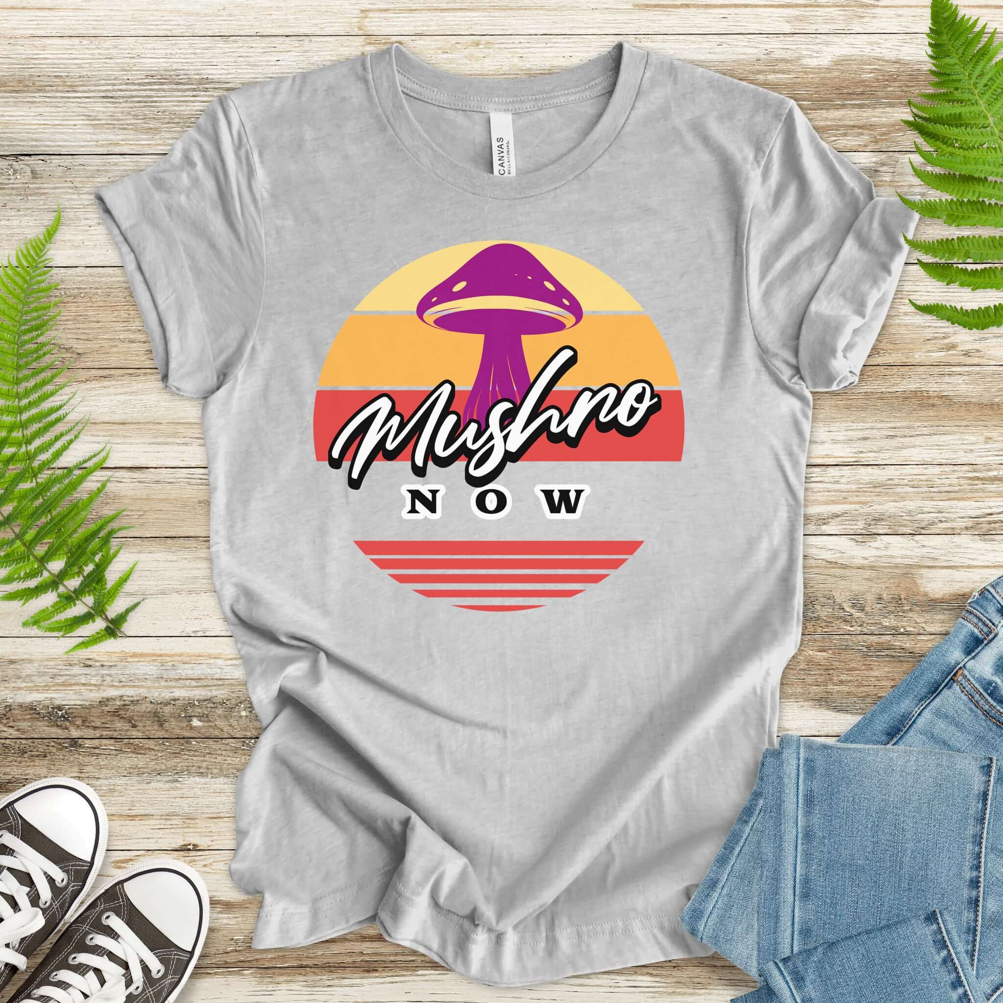 Mushrooms Now Trippy Sun T-Shirt