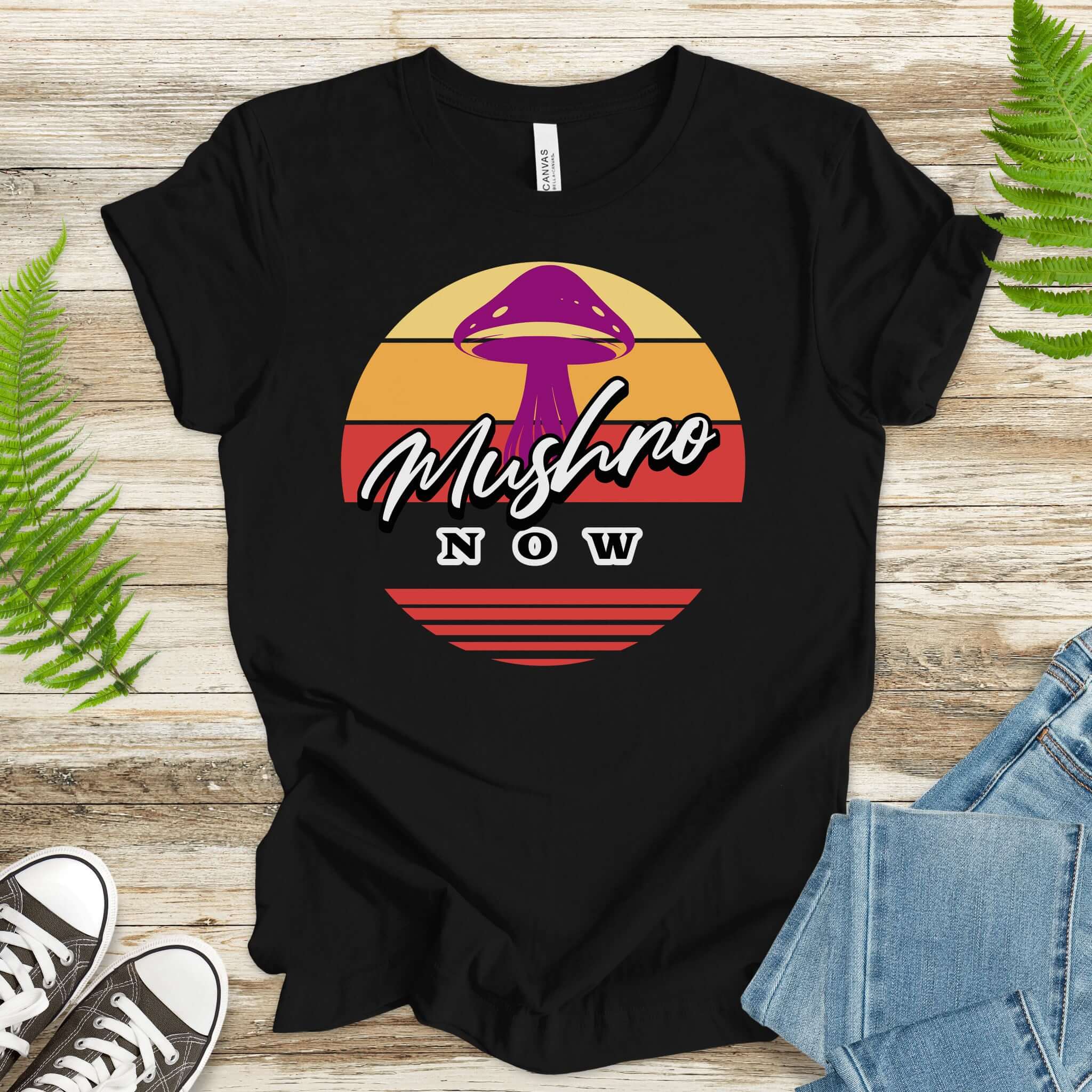 Mushrooms Now Trippy Sun T-Shirt