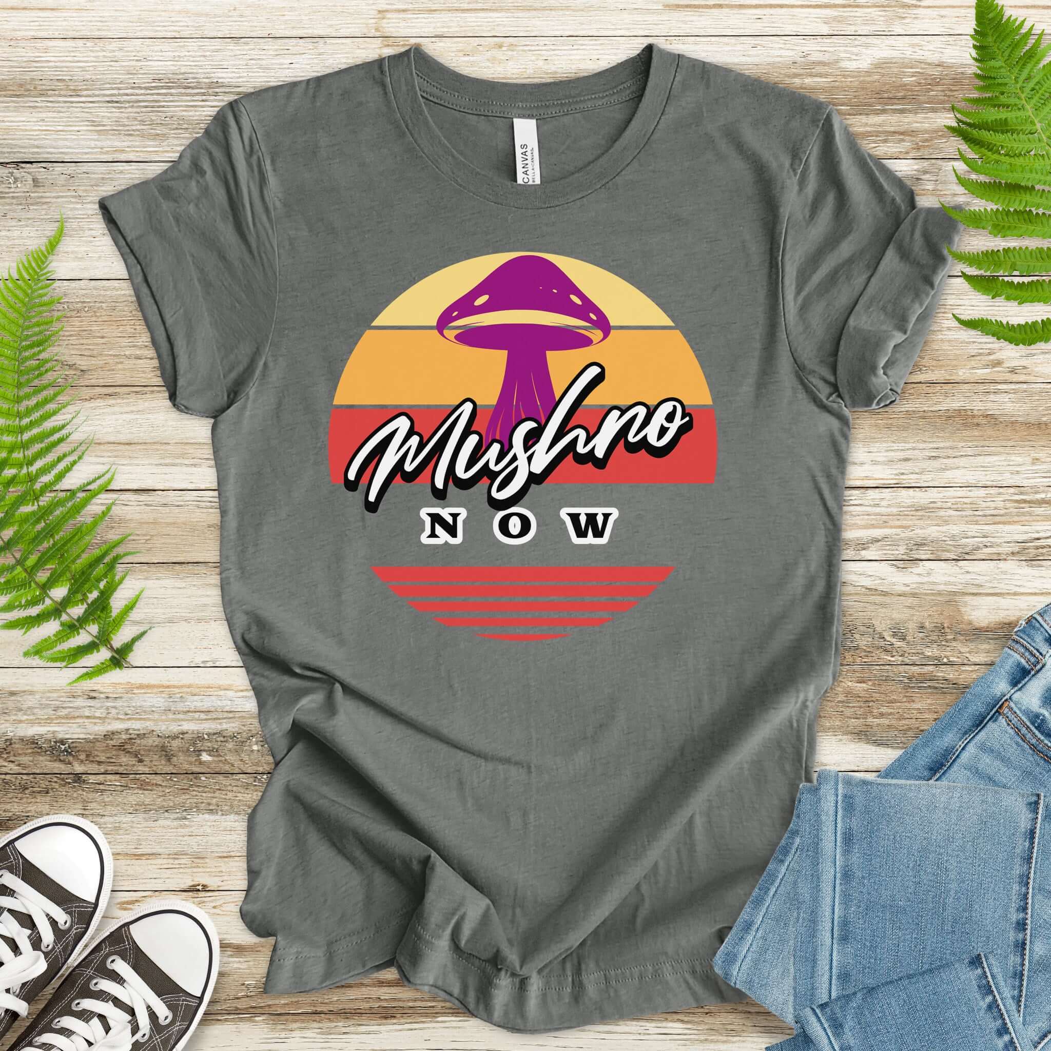 Mushrooms Now Trippy Sun T-Shirt