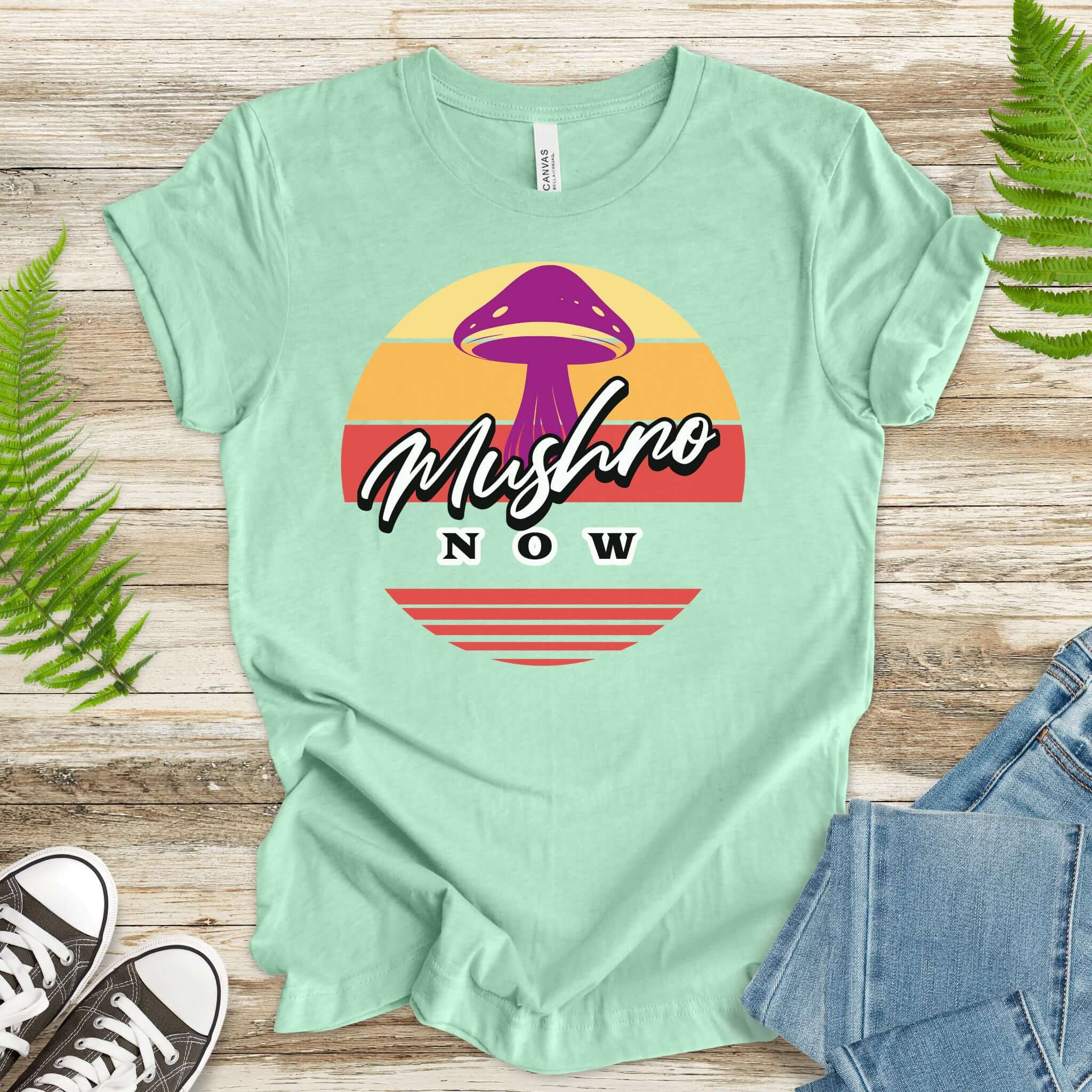 Mushrooms Now Trippy Sun T-Shirt