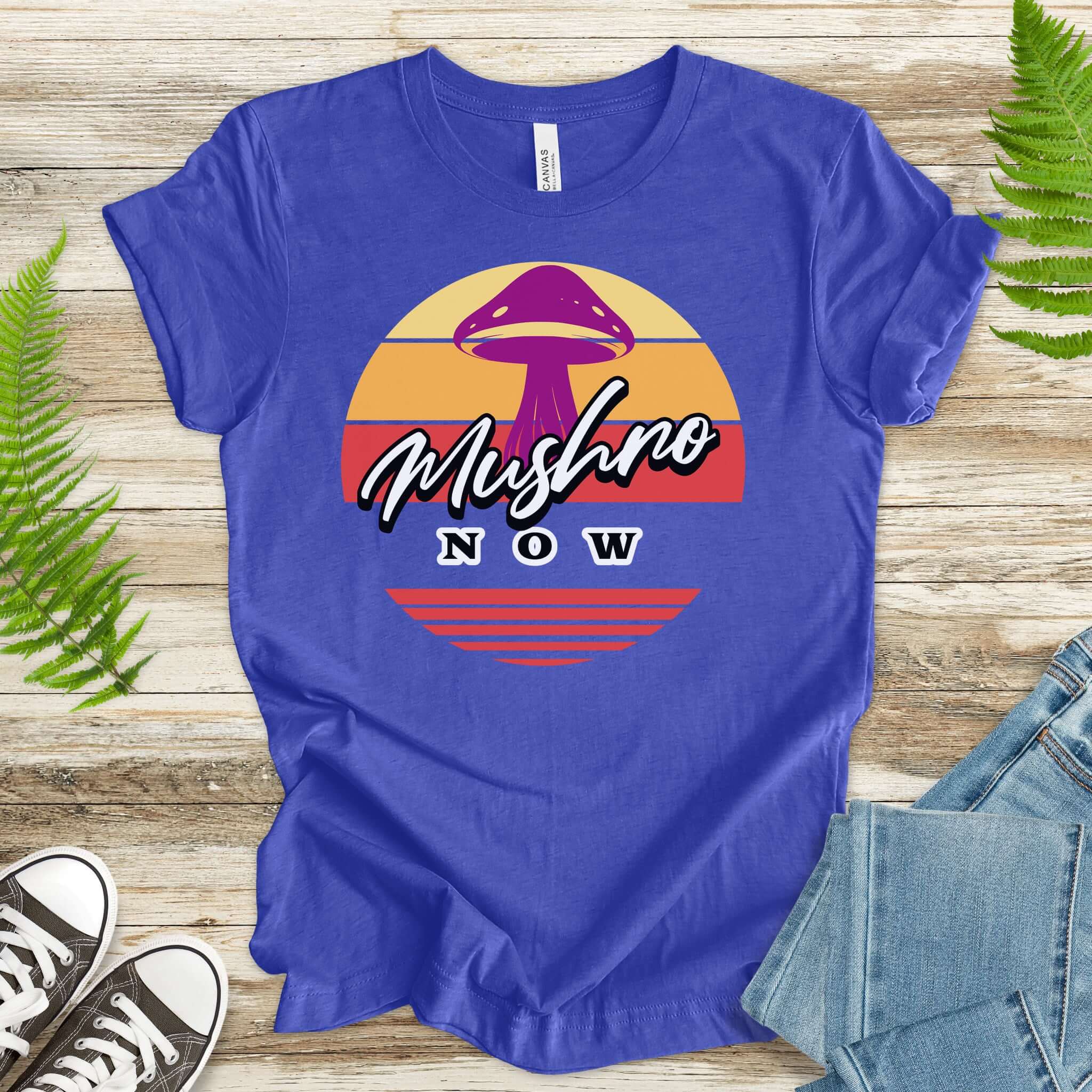 Mushrooms Now Trippy Sun T-Shirt