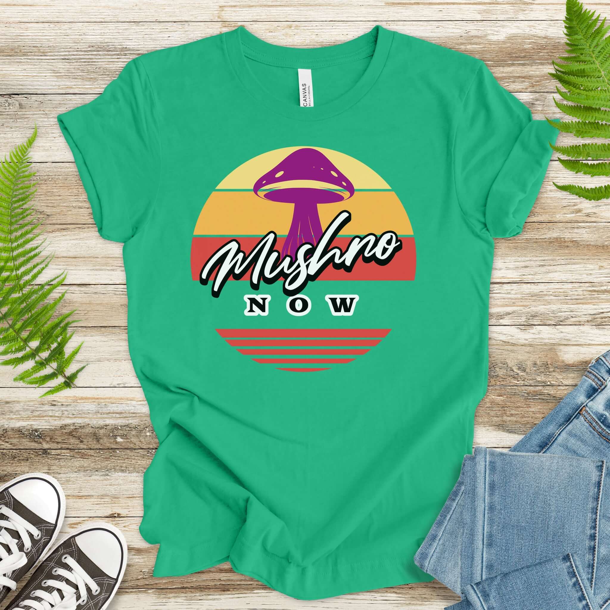 Mushrooms Now Trippy Sun T-Shirt
