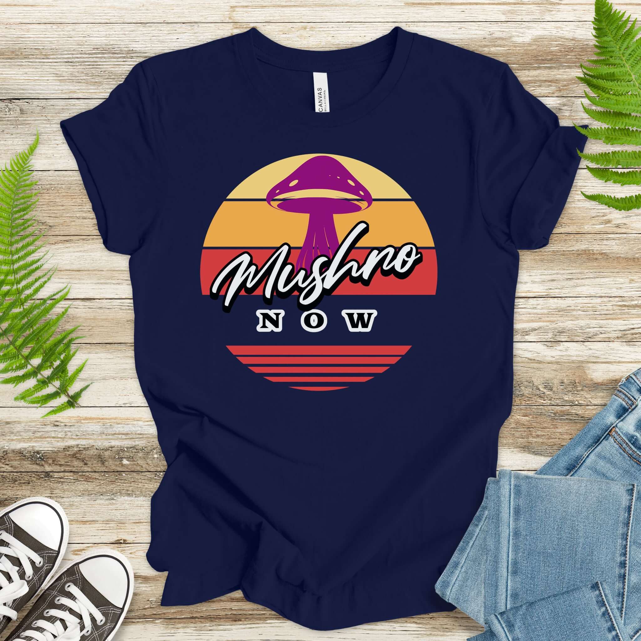 Mushrooms Now Trippy Sun T-Shirt