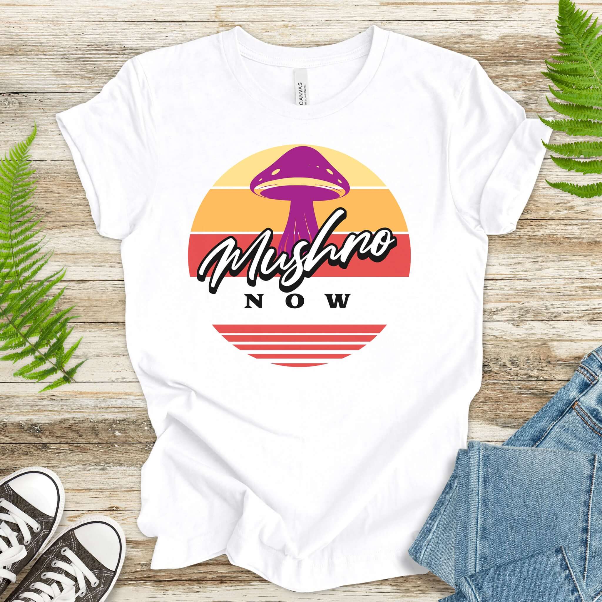 Mushrooms Now Trippy Sun T-Shirt