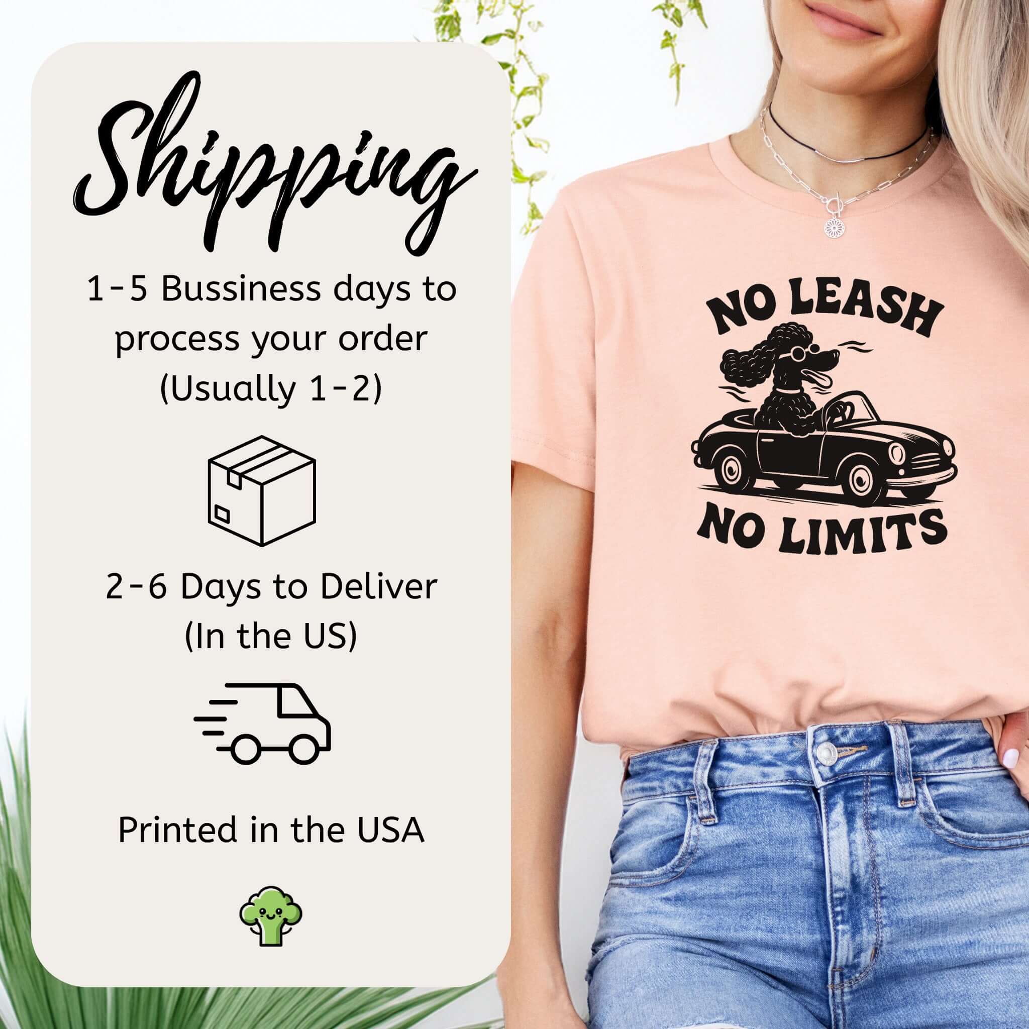 Poodle No Leash No Limits T-Shirt