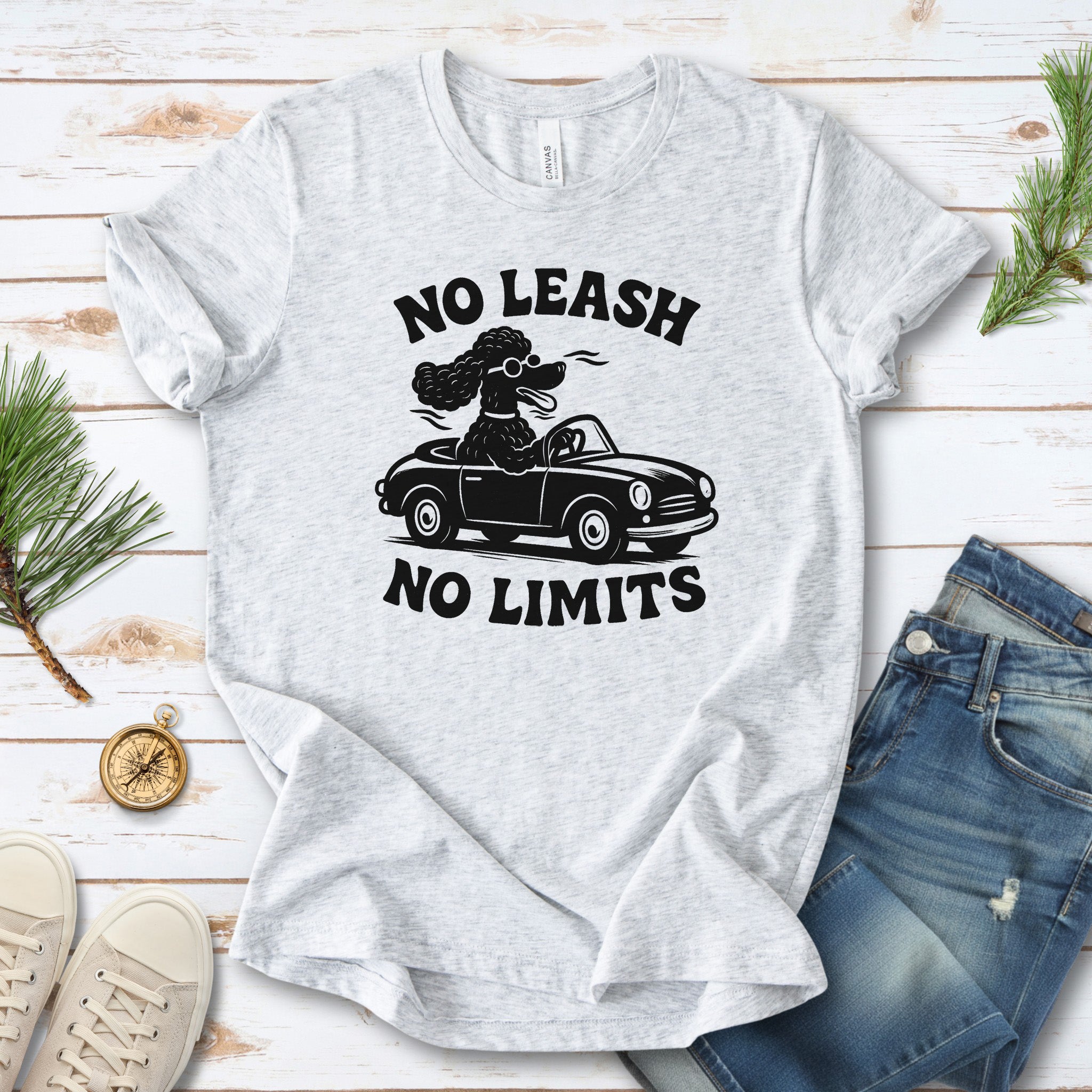 Poodle No Leash No Limits T-Shirt