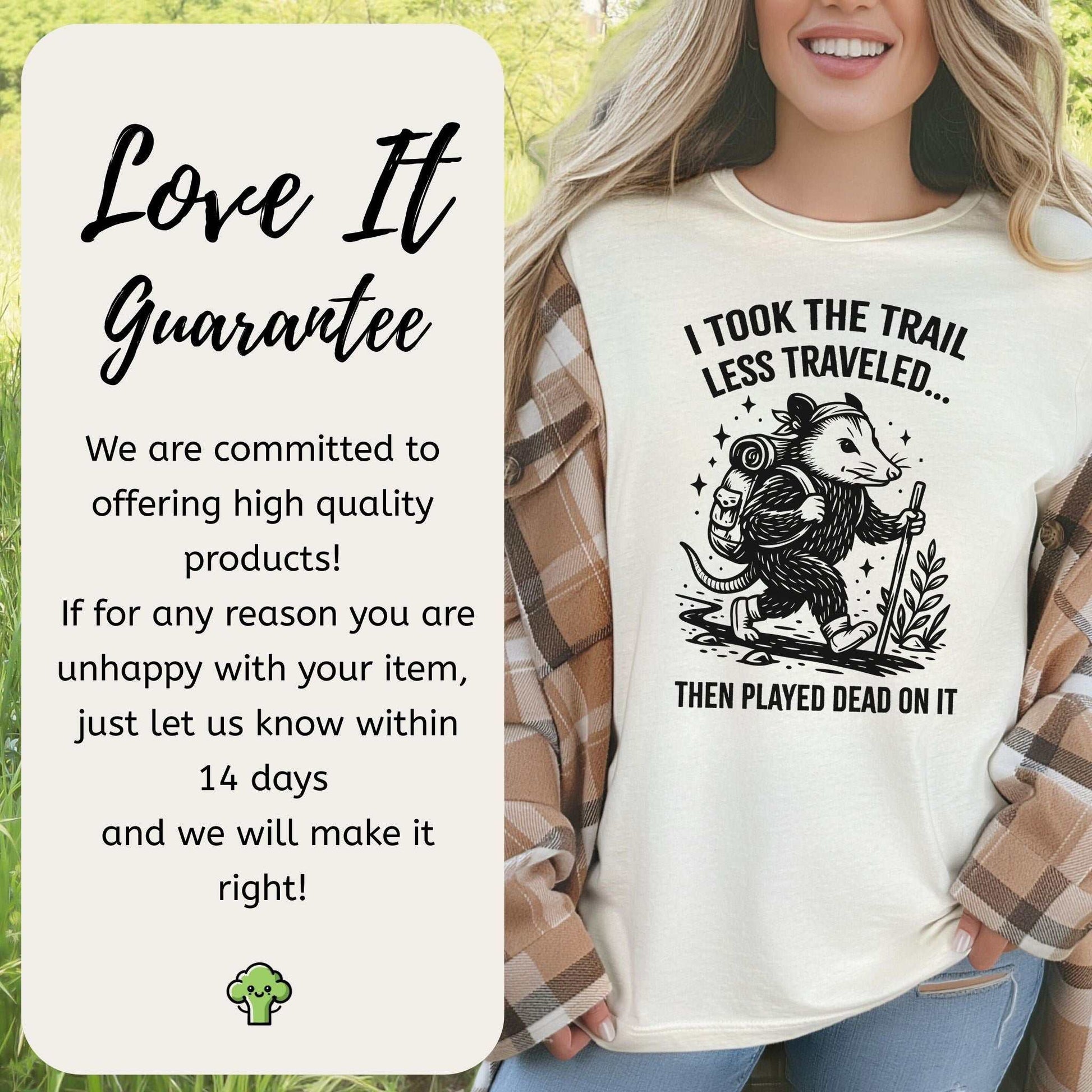 Opossum Less Traveled T-Shirt – Funny Hiking Possum Adventure Tee