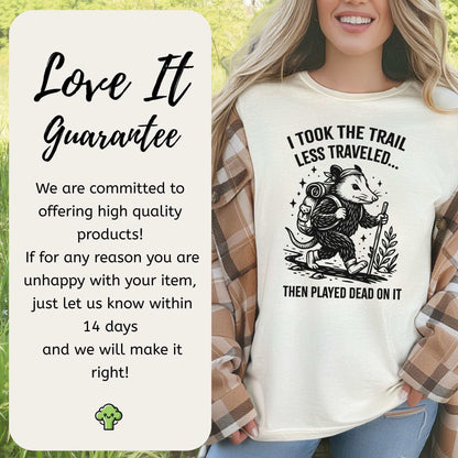 Opossum Less Traveled T-Shirt – Funny Hiking Possum Adventure Tee