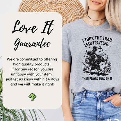 Opossum Less Traveled T-Shirt – Funny Hiking Possum Adventure Tee