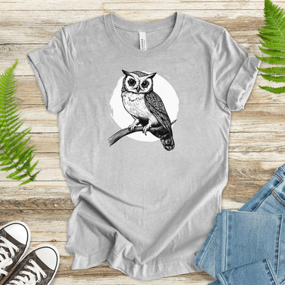 Owl on a Twig T-Shirt – Sketch Design - TShirtree