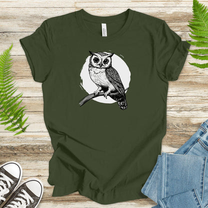 Owl on a Twig T-Shirt – Sketch Design - TShirtree