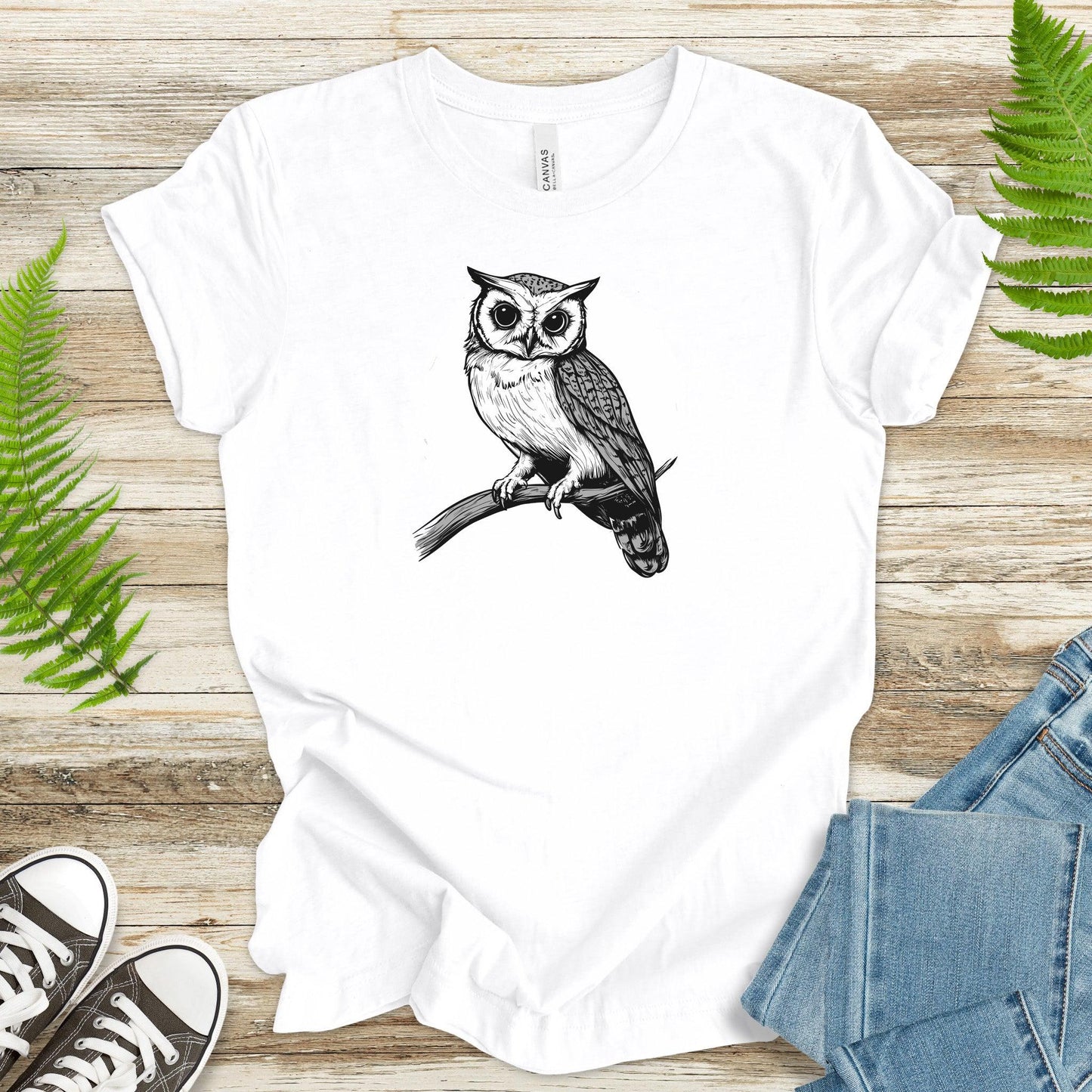 Owl on a Twig T-Shirt – Sketch Design - TShirtree