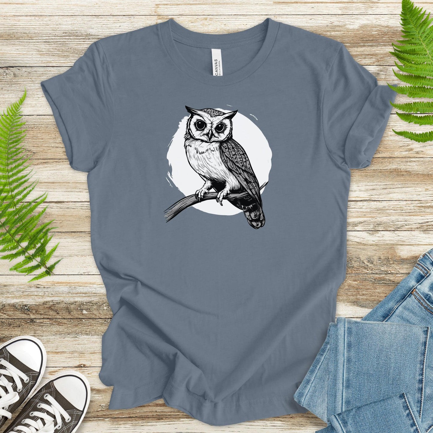 Owl on a Twig T-Shirt – Sketch Design - TShirtree