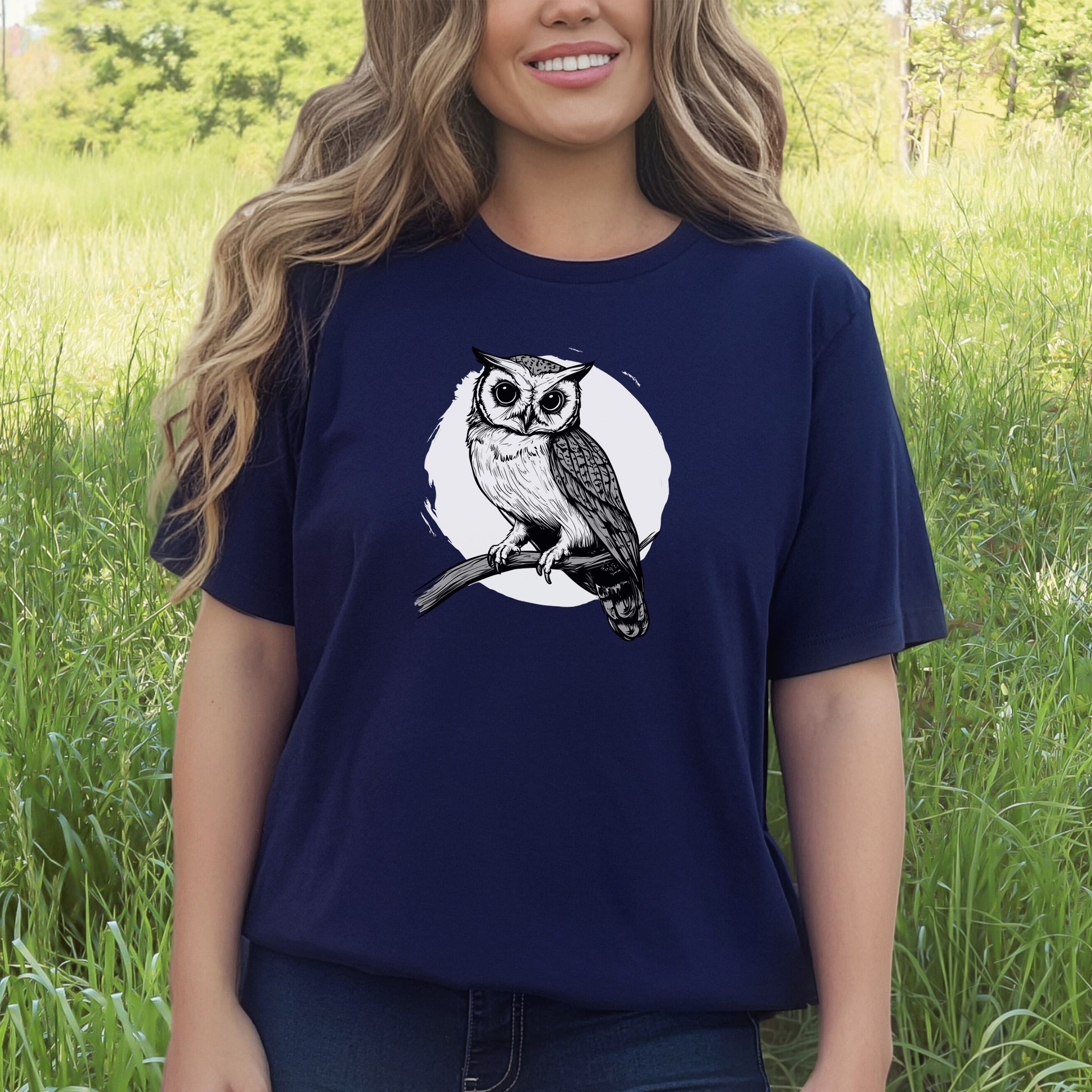 Owl on a Twig T-Shirt – Sketch Design