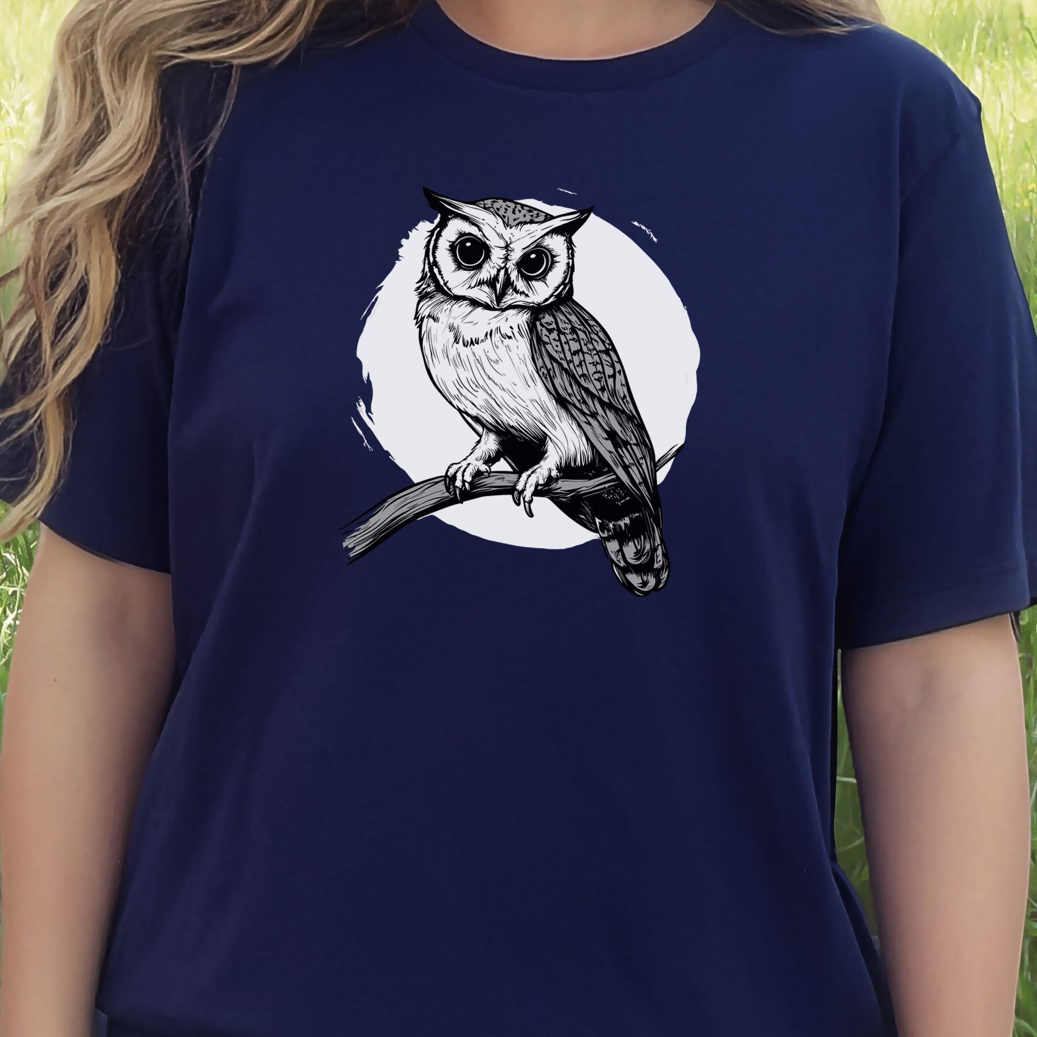 Owl on a Twig T-Shirt – Sketch Design
