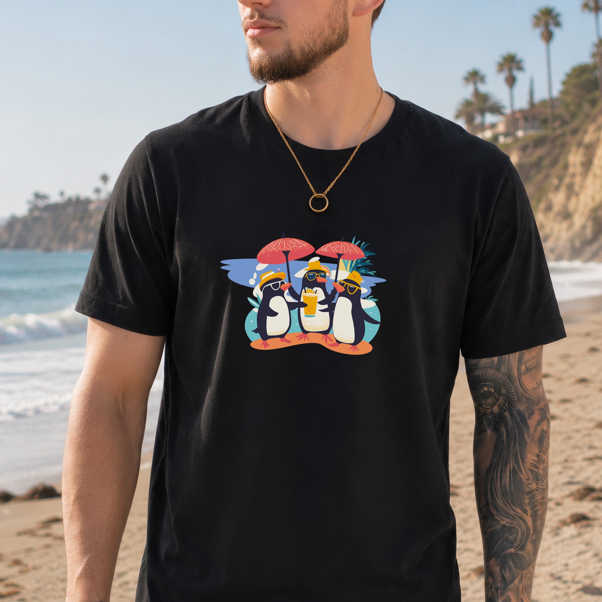 Penguins in a Party T-Shirt – Drinks, Chill, Repeat