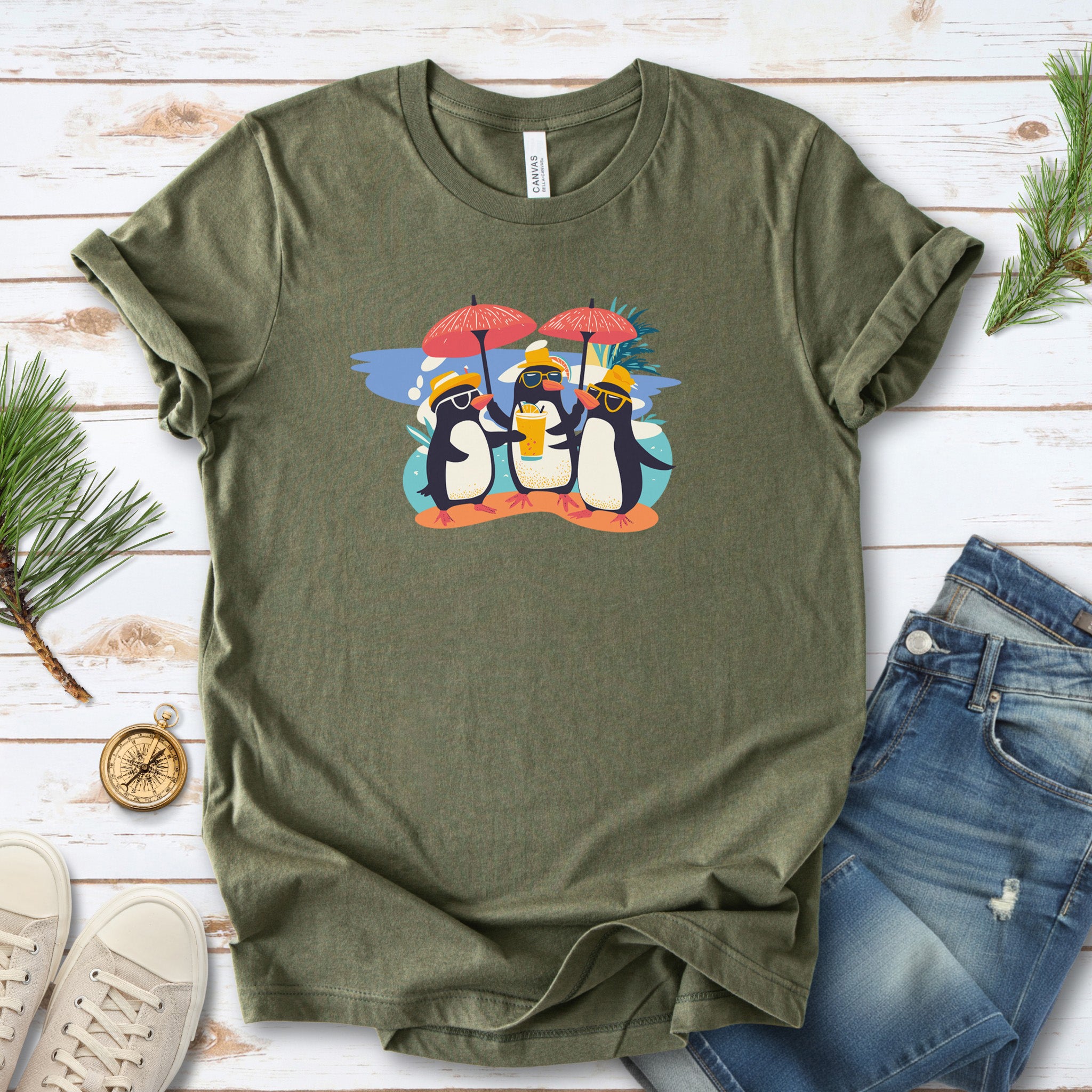 Penguins in a Party T-Shirt – Drinks, Chill, Repeat