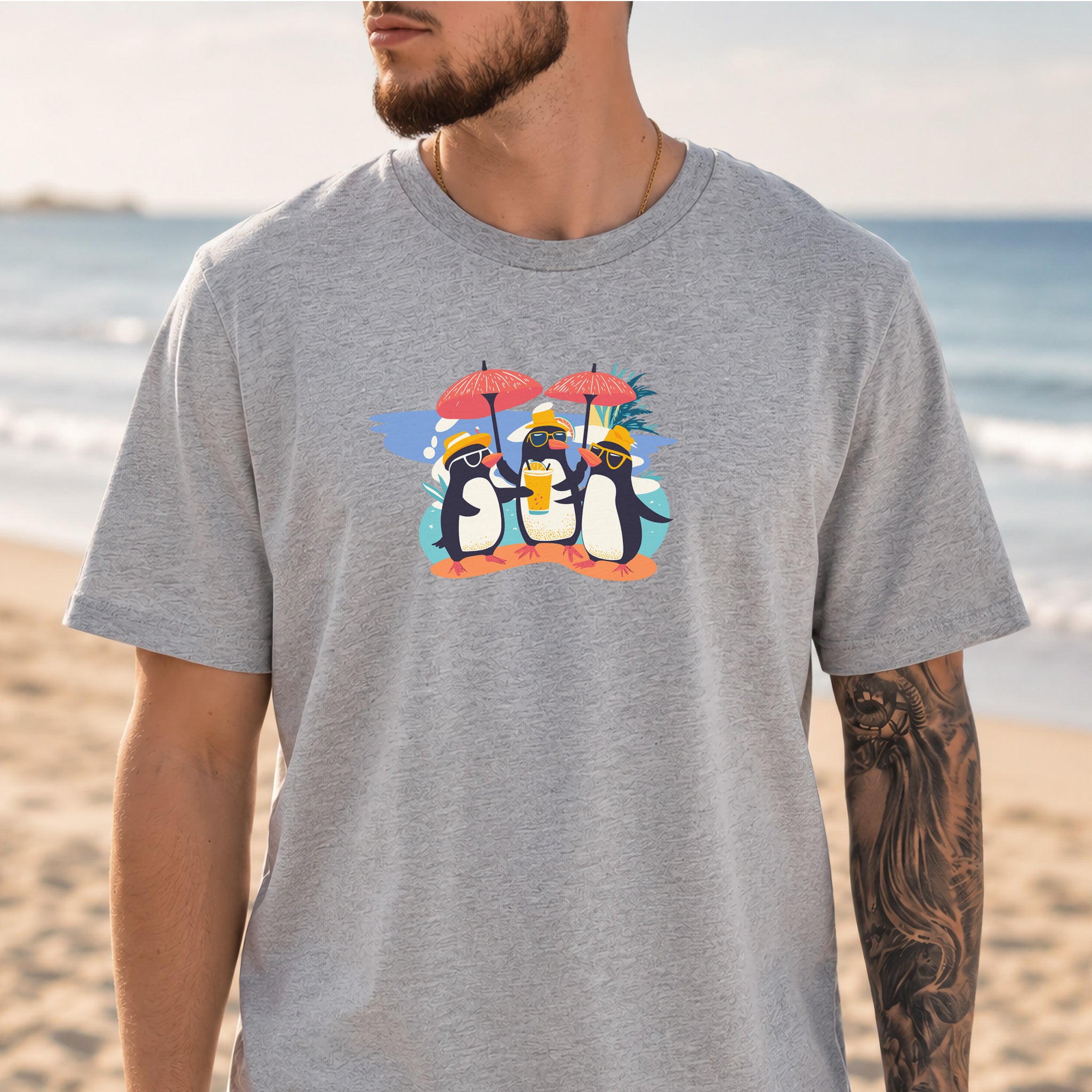 Penguins in a Party T-Shirt – Drinks, Chill, Repeat