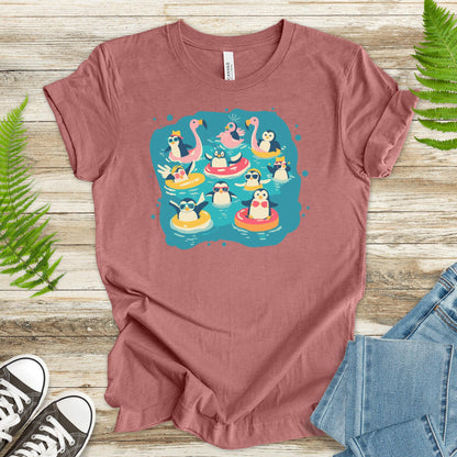 Penguins Pool Party T-Shirt – Fun and Playful Design - TShirtree