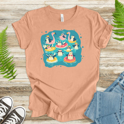 Penguins Pool Party T-Shirt – Fun and Playful Design - TShirtree