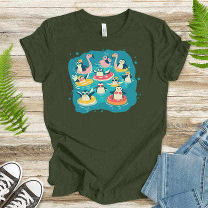 Penguins Pool Party T-Shirt – Fun and Playful Design - TShirtree