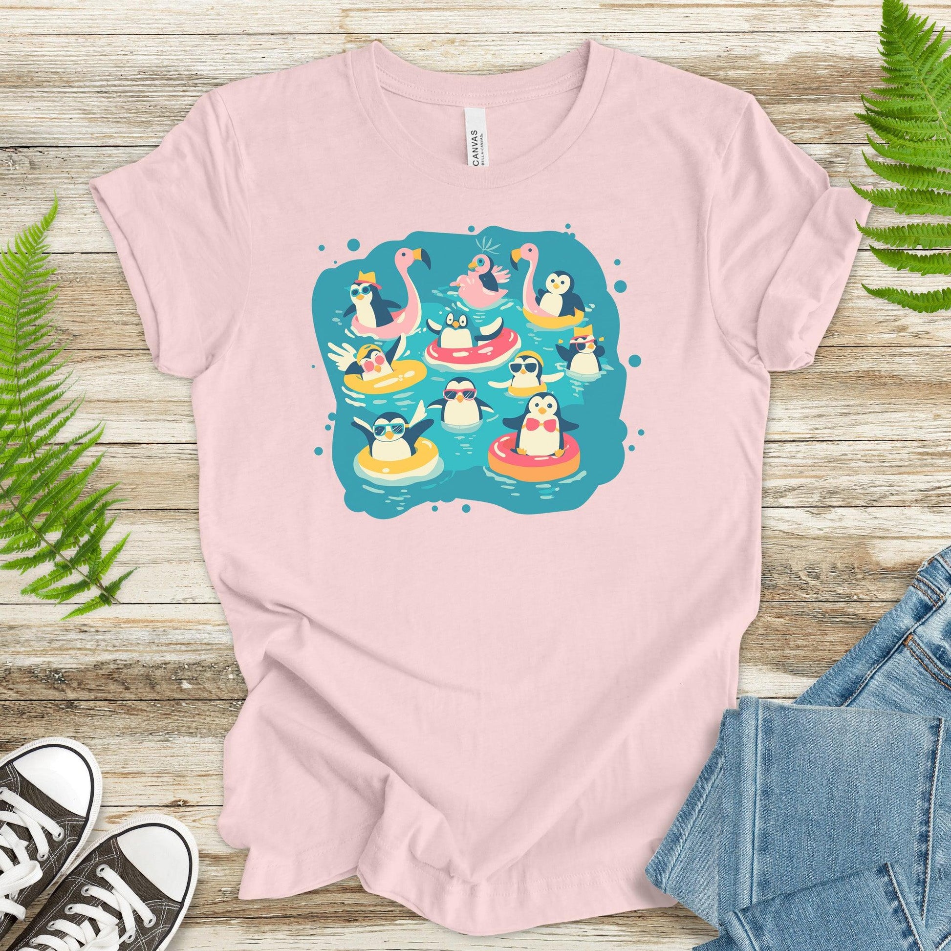 Penguins Pool Party T-Shirt – Fun and Playful Design - TShirtree