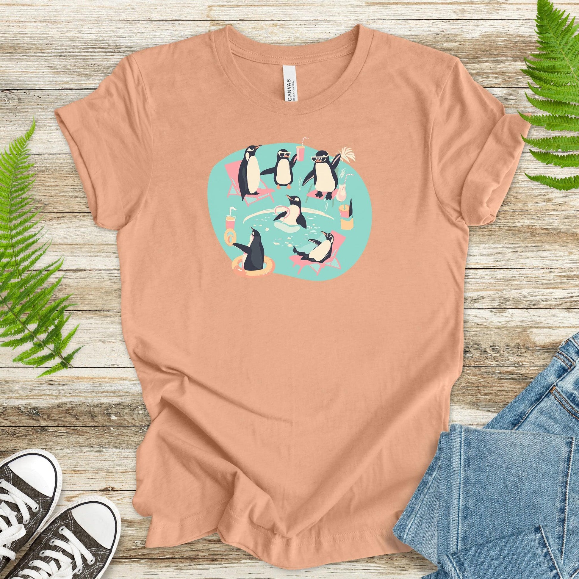 Penguins Pool Party T-Shirt – Fun and Playful Design - TShirtree