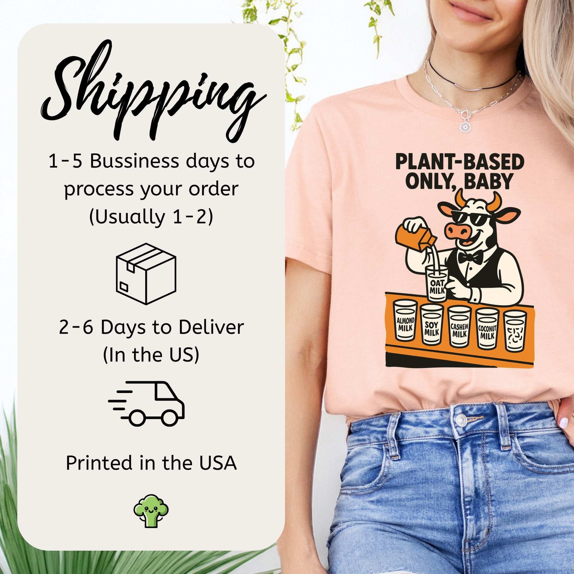 Cow Bartender Plant-Based Only Baby! T-Shirt