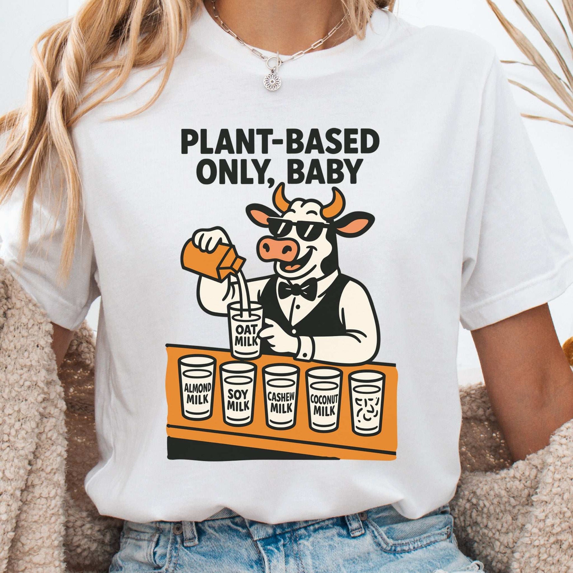 Cow Bartender Plant-Based Only Baby! T-Shirt
