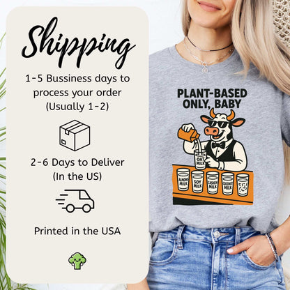 Cow Bartender Plant-Based Only Baby! T-Shirt