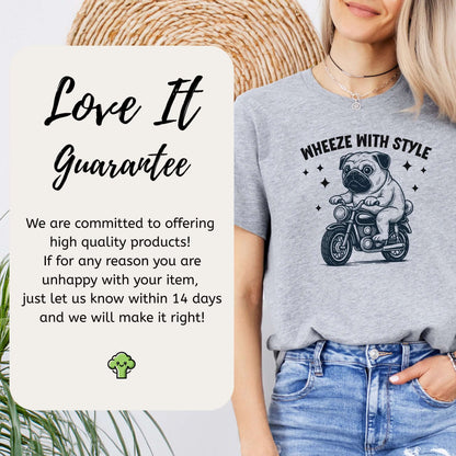 Funny Pug Dog Shirt – Wheeze With Style Tee for Pug Moms, Dads & Dog Lovers