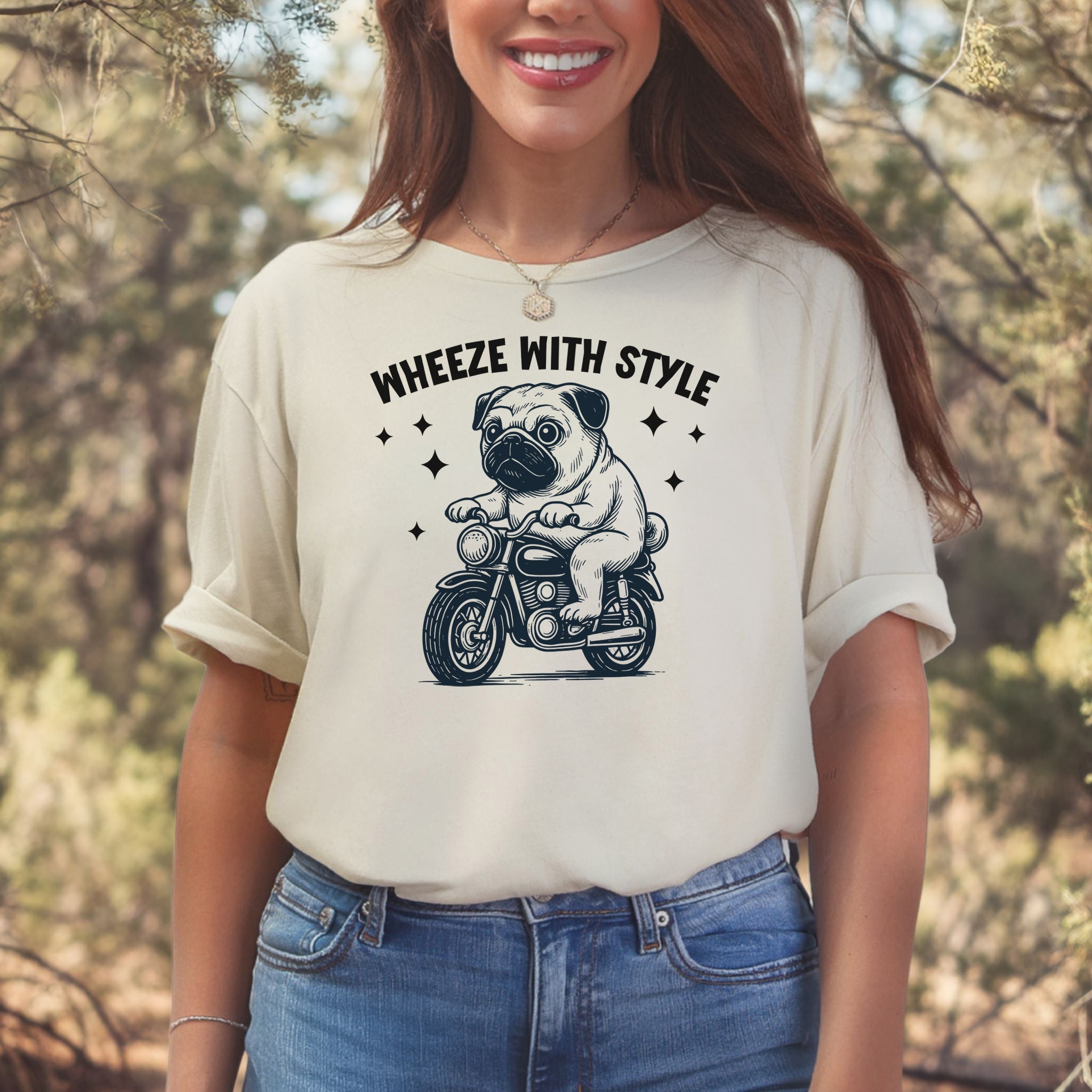 Funny Pug Dog Shirt – Wheeze With Style Tee for Pug Moms, Dads & Dog Lovers