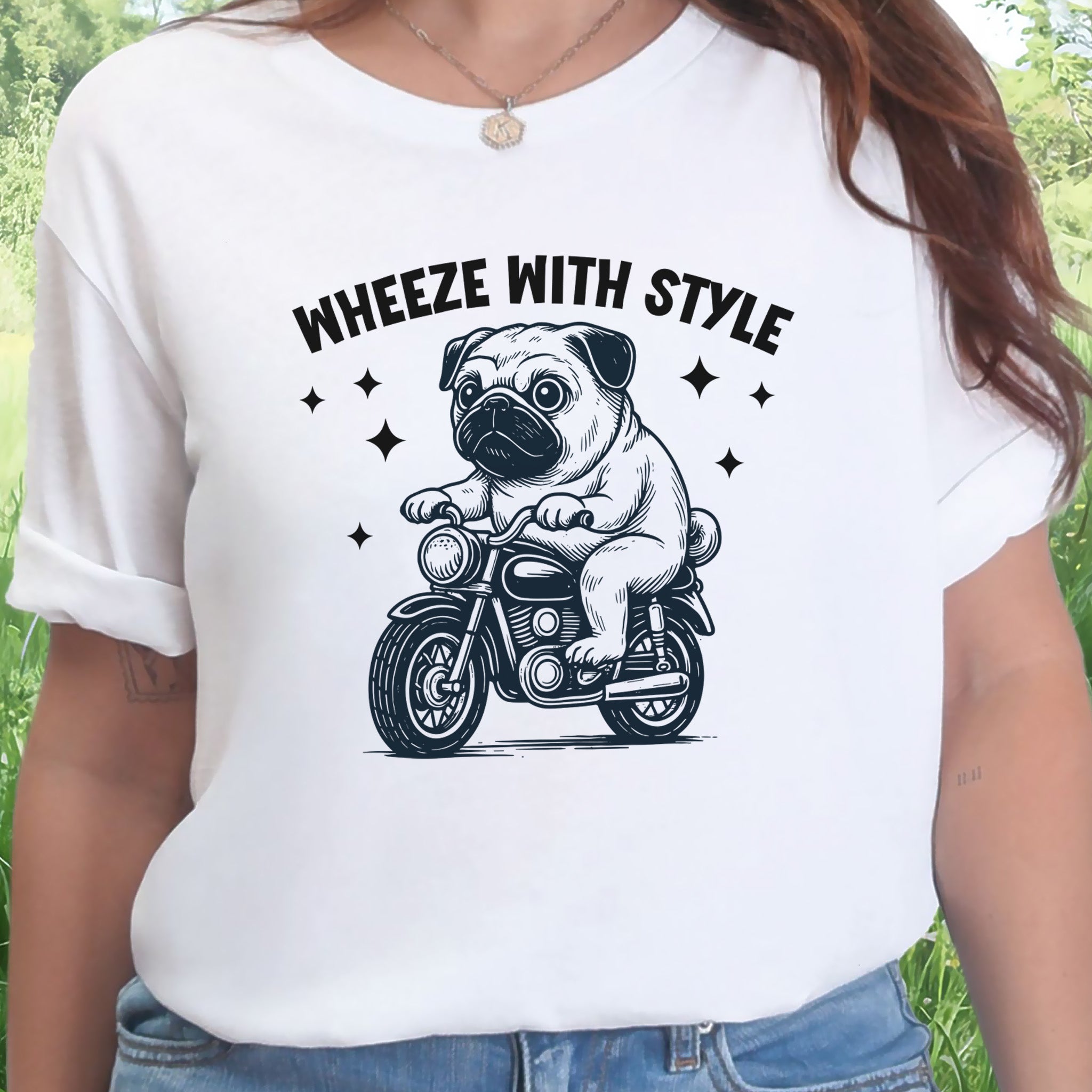 Funny Pug Dog Shirt – Wheeze With Style Tee for Pug Moms, Dads & Dog Lovers