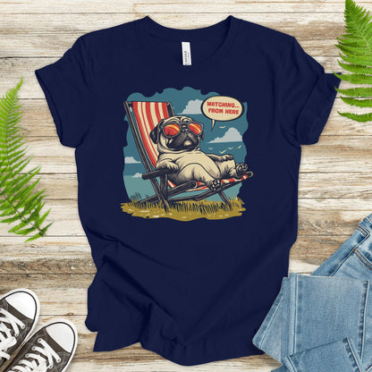 Lazy Pug T-Shirt – Chill Beach Vibes in Vintage Style - TShirtree