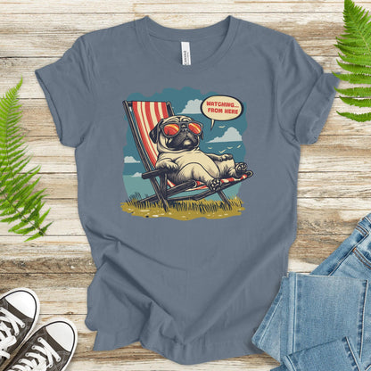 Lazy Pug T-Shirt – Chill Beach Vibes in Vintage Style - TShirtree