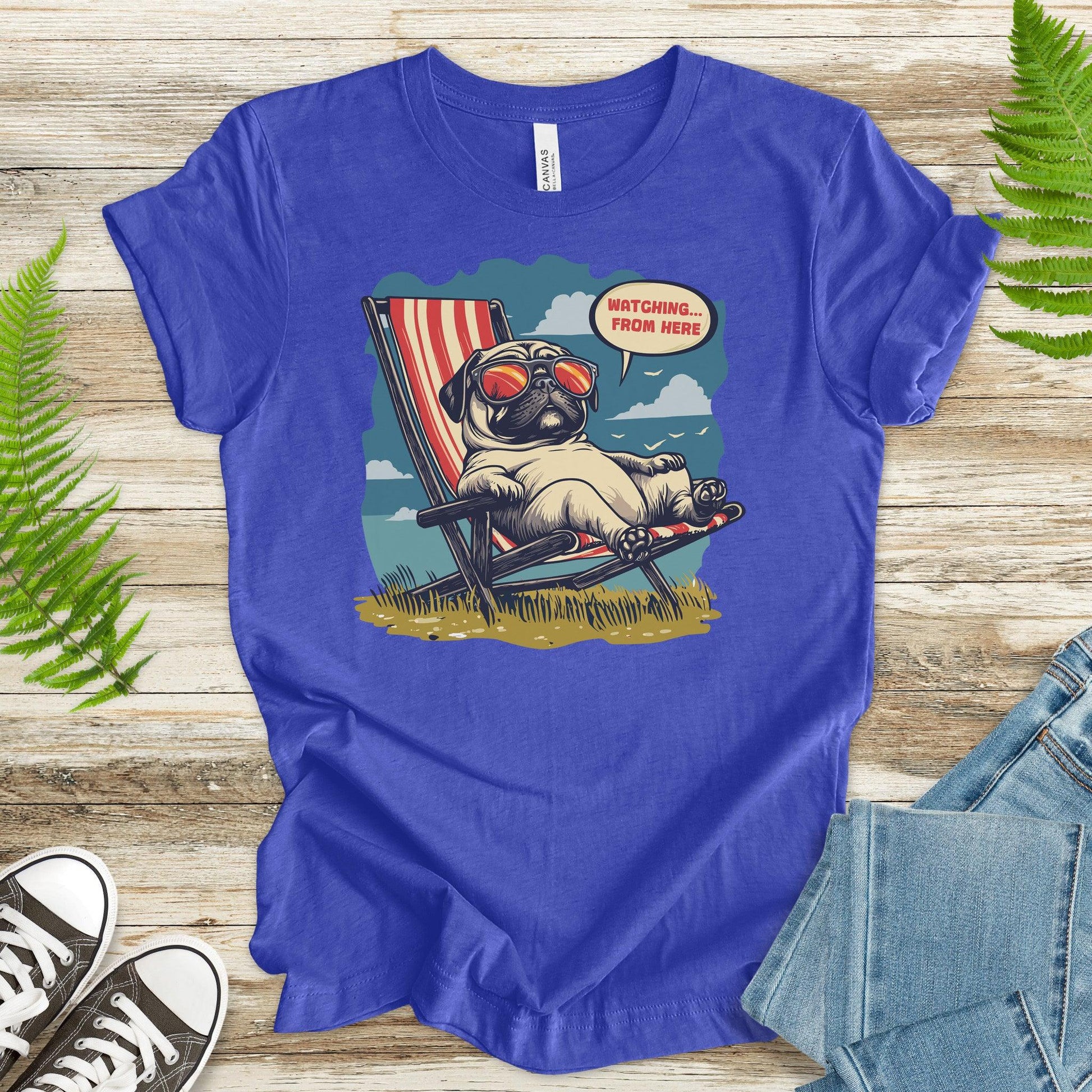 Lazy Pug T-Shirt – Chill Beach Vibes in Vintage Style - TShirtree