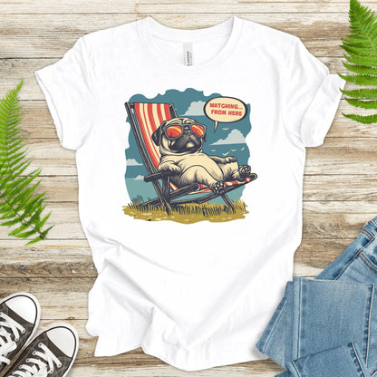 Lazy Pug T-Shirt – Chill Beach Vibes in Vintage Style - TShirtree