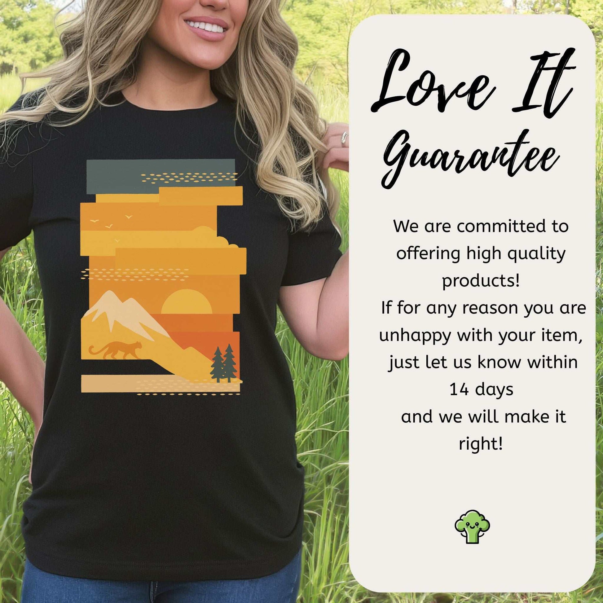 Puma Modern Art T-Shirt – Retro Sunset Cougar Wilderness Tee