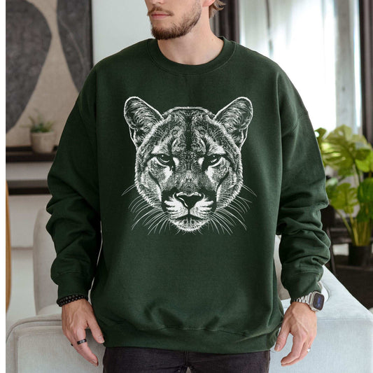 Mountain Lion Sweatshirt – Spirit Animal of Silent Strength & Wild Soul Energy