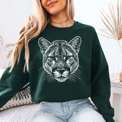 Mountain Lion Sweatshirt – Spirit Animal of Silent Strength & Wild Soul Energy