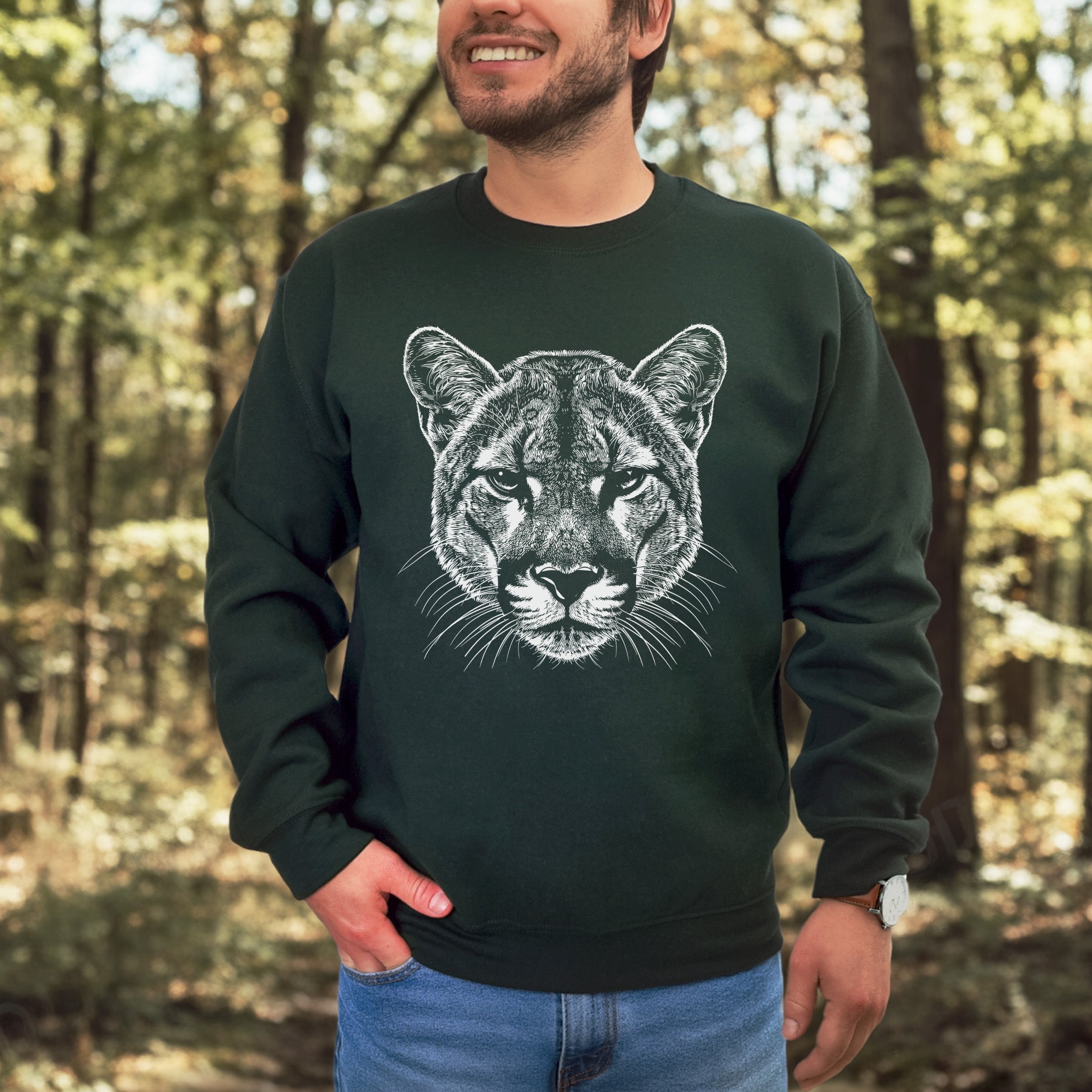 Mountain Lion Sweatshirt – Spirit Animal of Silent Strength & Wild Soul Energy