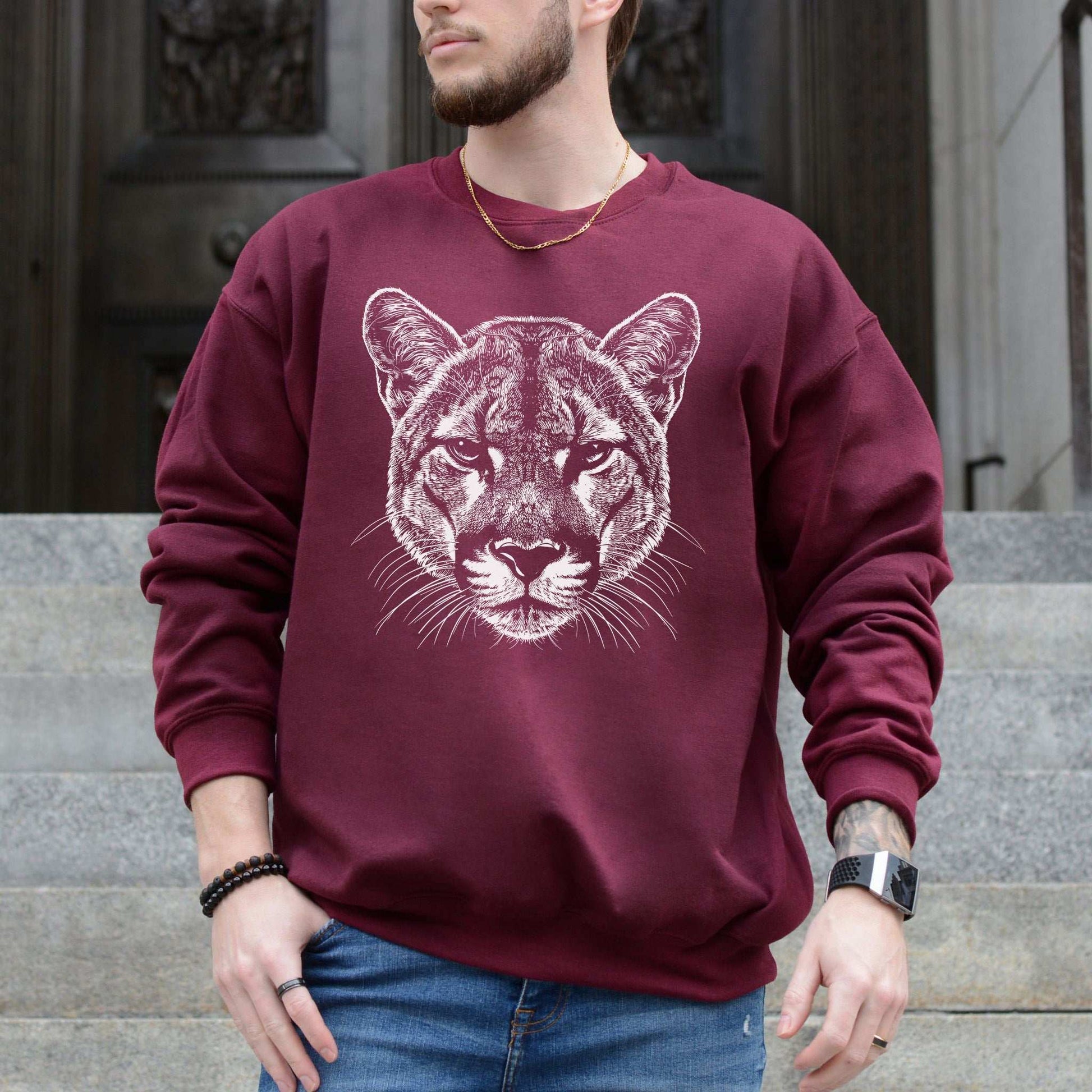Mountain Lion Sweatshirt – Spirit Animal of Silent Strength & Wild Soul Energy
