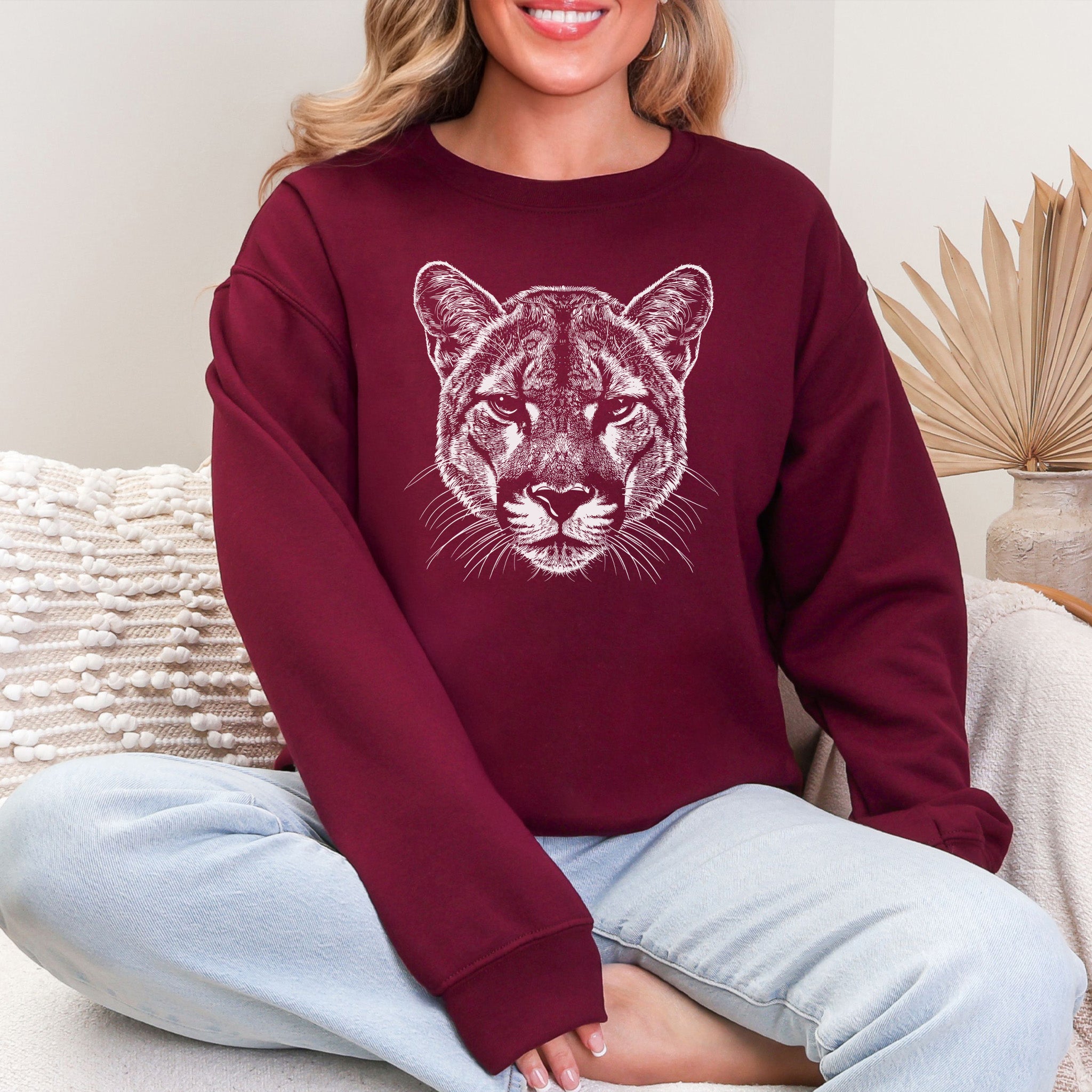 Mountain Lion Sweatshirt – Spirit Animal of Silent Strength & Wild Soul Energy