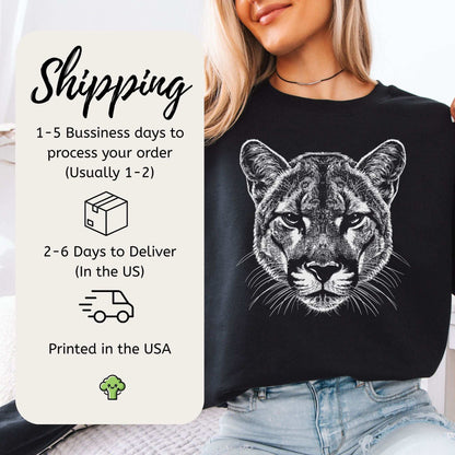 Mountain Lion Sweatshirt – Spirit Animal of Silent Strength & Wild Soul Energy