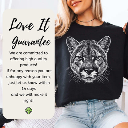 Mountain Lion Sweatshirt – Spirit Animal of Silent Strength & Wild Soul Energy
